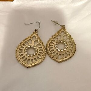 Elegant Gold Costume Teardrop Earrings